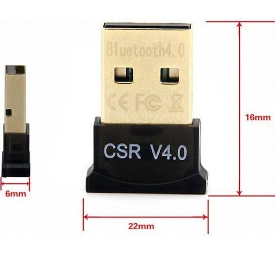 Adaptateur USB Bluetooth - CSR V4.0 - Dongle Bluetooth - Récepteur audio - Émetteur - Récepteur Bluetooth - Windows 10 / 8.1 / 8/7 / XP