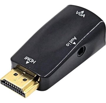 Garpex Adaptateur HDMI vers VGA avec audio - Câble HDMI vers VGA avec audio - Full HD 1080p - Noir