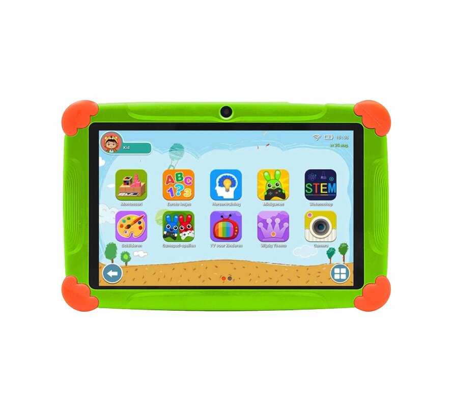 Tablette pour enfants - Tenify - 100% À l'épreuve des enfants - Etui - Vert