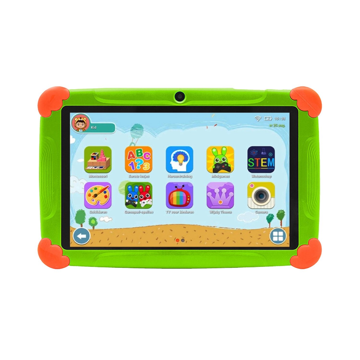 Tablette pour enfants - Tenify - 100% À l'épreuve des enfants - Etui - Vert