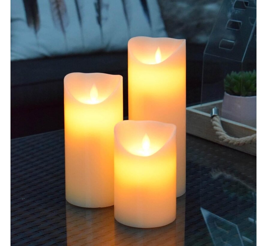 O'DADDY® bougies LED avec flamme mobile - 12.5cm 8d - Avec minuterie et fonction dimmer - Bougies LED avec télécommande