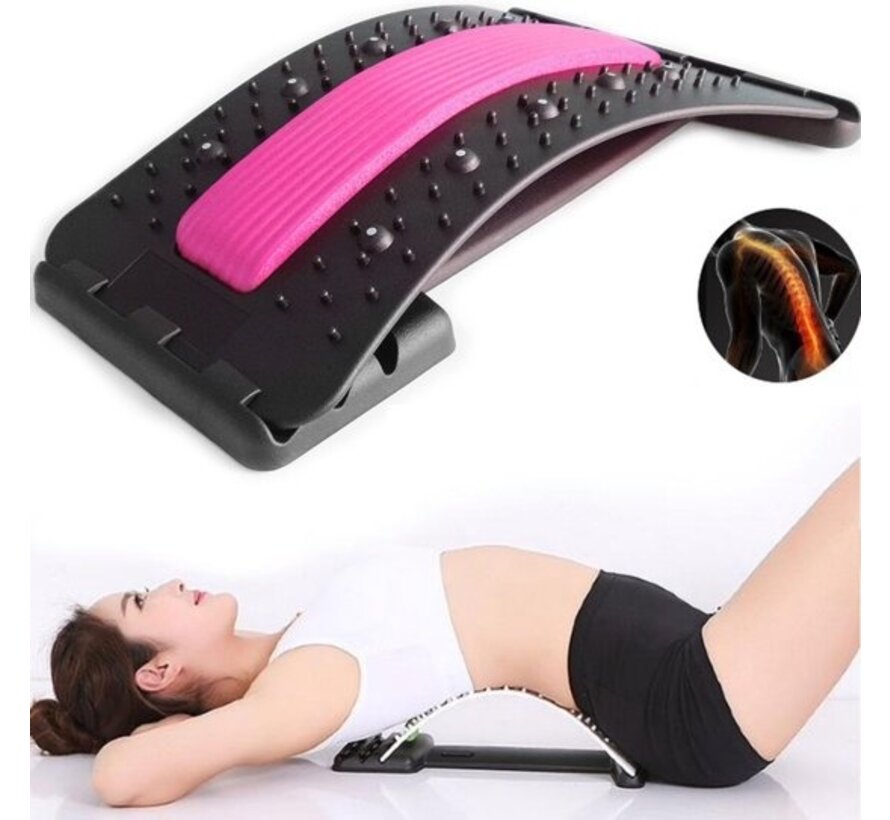 EarKings Backstretcher Appareil de massage avec coussinets de massage doux - Backstretcher réglable pour une relaxation optimale - Rose