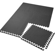 Tectake tectake - Lot de 6 tapis de protection tapis de sol sportif tapis de sol fitness - noir - 2,3 m2 - 402653