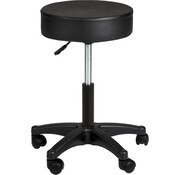 Tectake Tabouret à roulettes - noir - réglable en hauteur - 402537