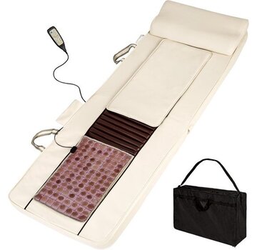 Tectake Matelas de massage Shiatsu - Tectake  - Massage Shiatsu  - Tapis chauffant en jade et télécommande - 400601