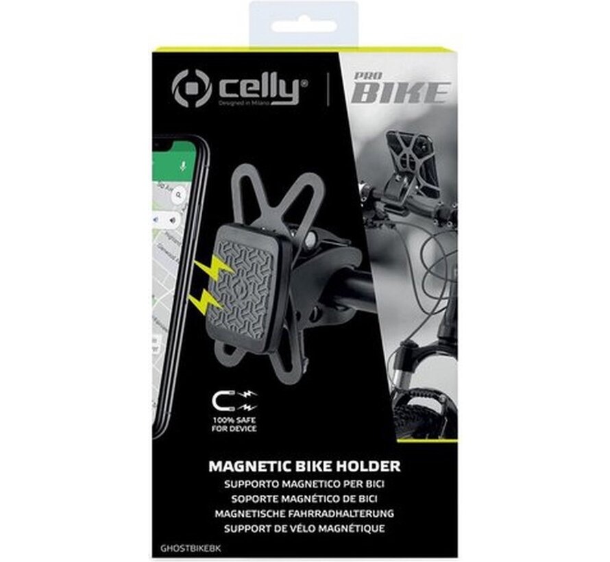 Ghostbike Support magnétique pour smartphone à vélo, noir - Plastique - Celly