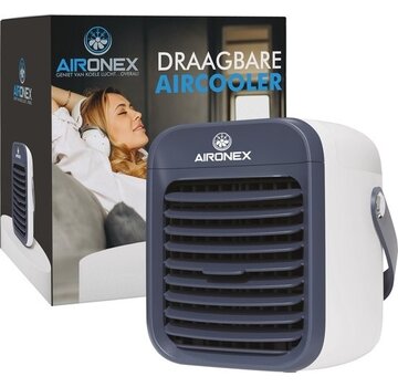 Aironex Rafraîchisseur d'air portable bleu - Rafraîchisseur d'air sans fil avec réservoir d'eau par Aironex - Fonction d'humidification - Rafraîchisseur d'air sans climatisation - Ventilateur de table - Support de ventilateur - Augmentez votre productivité et vot