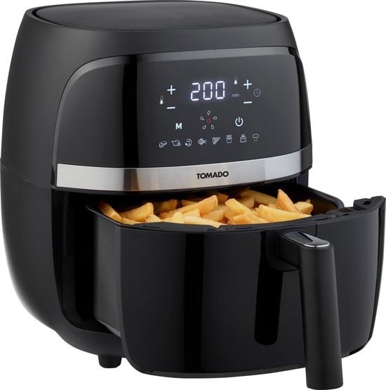 Tomado TAF3202B - Friteuse - Friteuse à air chaud - Capacité 3,2 litres - Affichage digital - 500 gr de frites - Noir