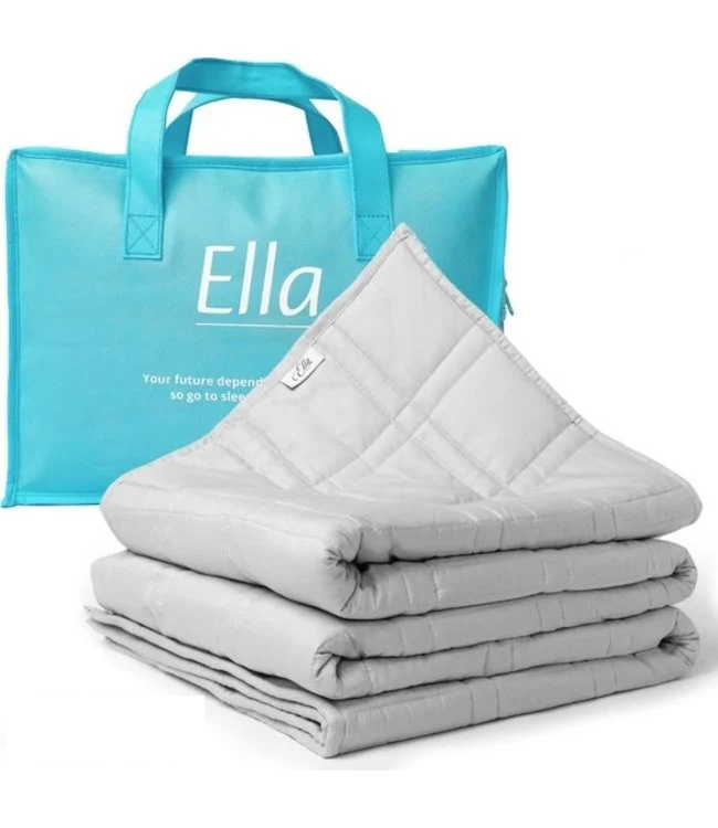 Ella® Couverture lestée 13kg - 200 x 200cm - Couverture lestée - OEKO-TEX Coton - Gris clair
