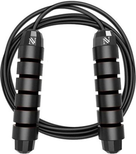 Nuvance - Corde à sauter sportive professionnelle - réglable - Speedrope - corde à sauter - pour adultes et enfants - noir