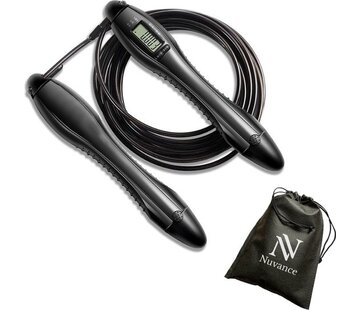 Nuvance Nuvance - Corde à sauter sportive professionnelle avec compteur - réglable - adultes et enfants - Corde à sauter - Speedrope