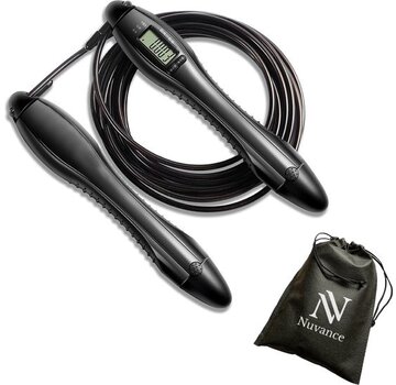 Nuvance Nuvance - Corde à sauter sportive professionnelle avec compteur - réglable - adultes et enfants - Corde à sauter - Speedrope