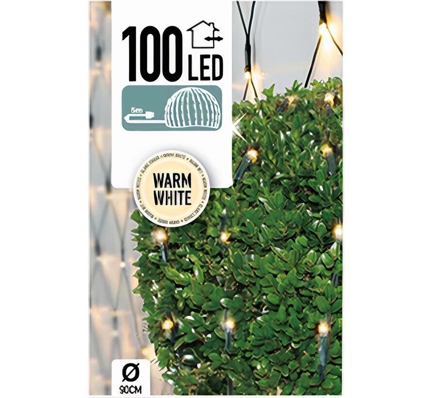 Filet en boule buis 100 LED blanc chaud Ø 90cm - Arbuste