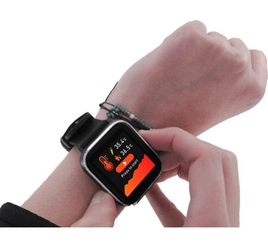 Denver SW-162 - Smartwatch - Montre de sport - Montre - Moniteur de fréquence cardiaque - Moniteur de température - Convient à iOS et Android - Noir