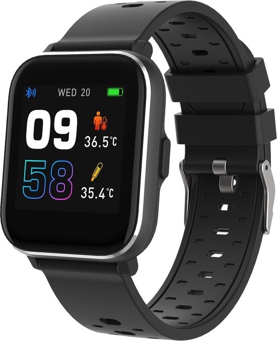 Denver Smartwatch - Podomètre - Notification d'appel/SMS - Activité sommeil - Ecran 1,4'' - Fréquence cardiaque, moniteur de pression artérielle, mode sport - IP68 - SW165 - Noir