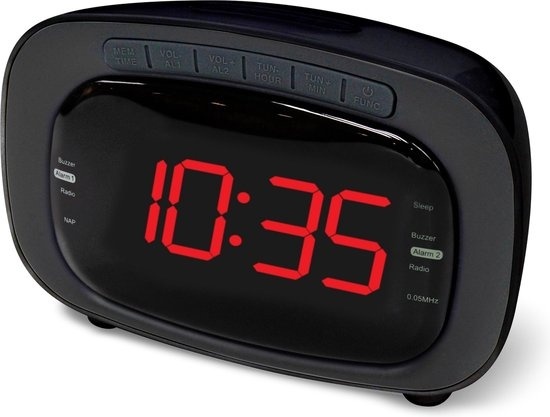 Denver CR-422 / Radio-réveil / Radio FM / Fonction variateur / Noir