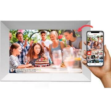 Denver Cadre photo numérique Denver FULL HD 10,1 pouces - Frameo App - Cadre photo - 16GB - IPS Touchscreen - PFF1063 -White