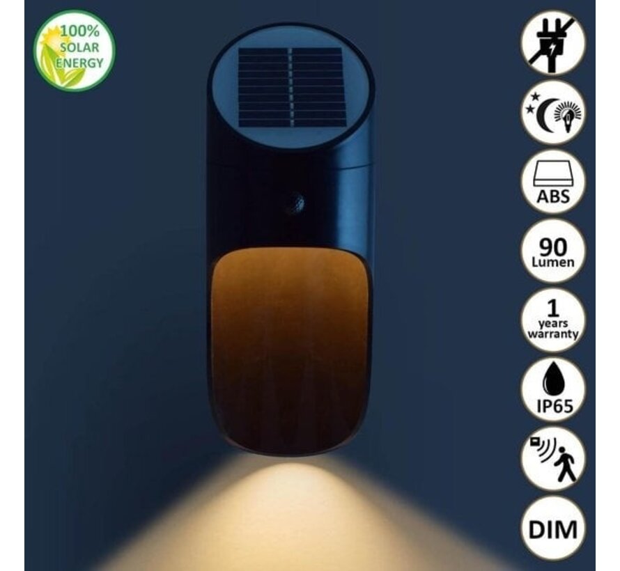 O'DADDY® Cursa lampe de jardin solaire - applique murale avec 90 lumens et capteur