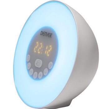 Denver Denver CRLB-400 - Radio-réveil - Lumière d'éveil - Lumière d'ambiance - Bluetooth - Blanc