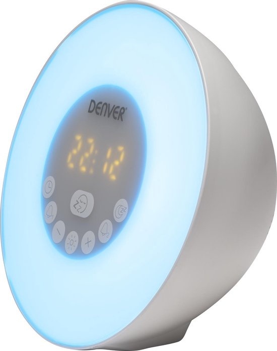 Denver CRLB-400 - Radio-réveil - Lumière d'éveil - Lumière d'ambiance - Bluetooth - Blanc