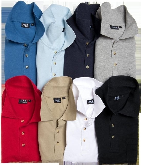 Polo avec fermeture à bouton et poche poitrine bleu clair taille M