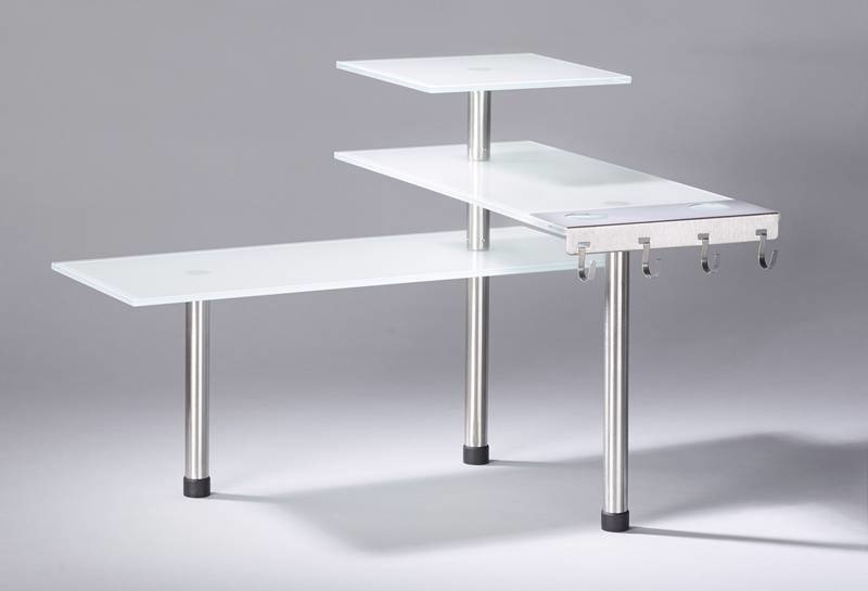 Étagères d'angle en verre pour la cuisine