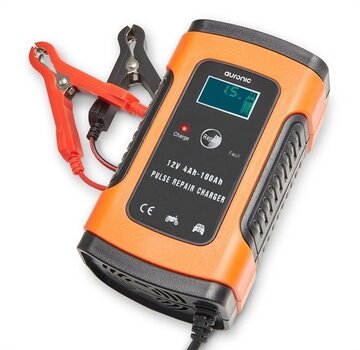 Auronic Auronic Chargeur de batterie - Chargeur de secours - pour voiture et moto - 12V - jusqu'à 100Ah - Orange