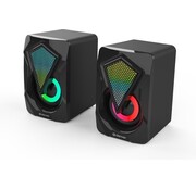 Denver DENVER GAS-500 - Haut-parleurs pour PC - 2.0 stéréo - Haut-parleurs gaming - Fonction lumière RGB - Noir