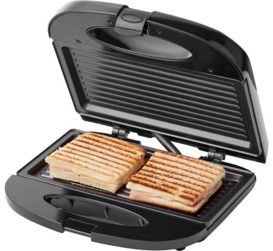 Tomado TGS2000B - Fer à griller - Gril - Revêtement antiadhésif - Appareil à sandwich - 21,5 x 12 cm - 750 watts - Noir