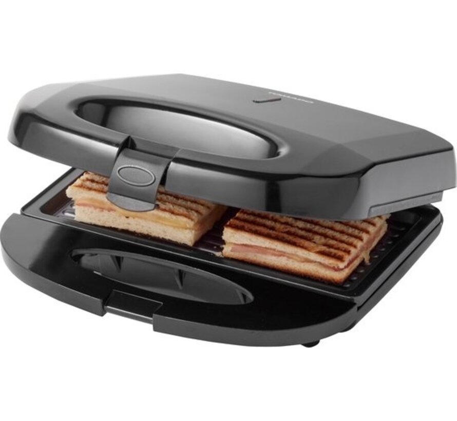 Tomado TGS2000B - Fer à griller - Gril - Revêtement antiadhésif - Appareil à sandwich - 21,5 x 12 cm - 750 watts - Noir