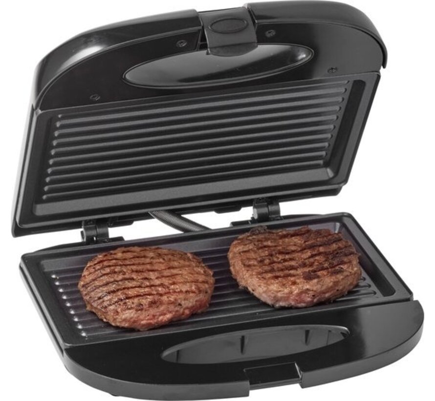 Tomado TGS2000B - Fer à griller - Gril - Revêtement antiadhésif - Appareil à sandwich - 21,5 x 12 cm - 750 watts - Noir