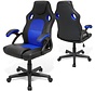 LifeGoods Chaise de jeu - réglable - cuir synthétique - bleu/noir