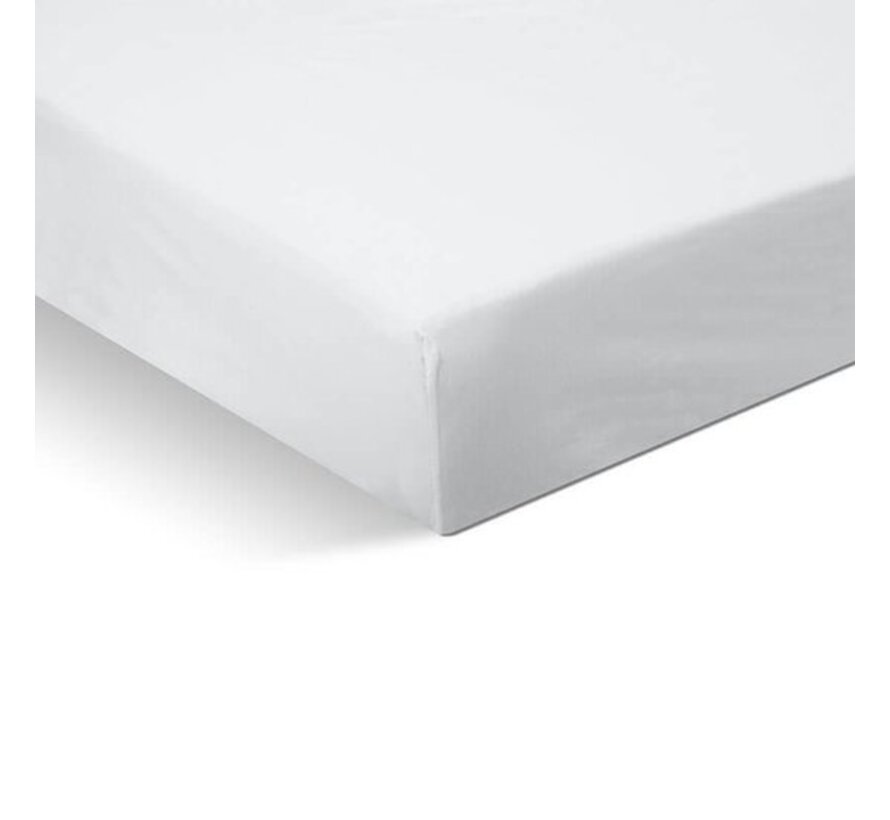 Drap-housse Presence Satin - Blanc - Taille : 160 x 200