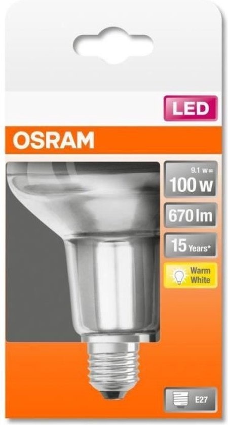 Lampe réflectrice LED Star R80 9,1W E27 blanc chaud 36 degrés 670lm
