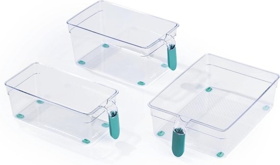 Compartiments de réfrigérateur, menthe, 3 pièces