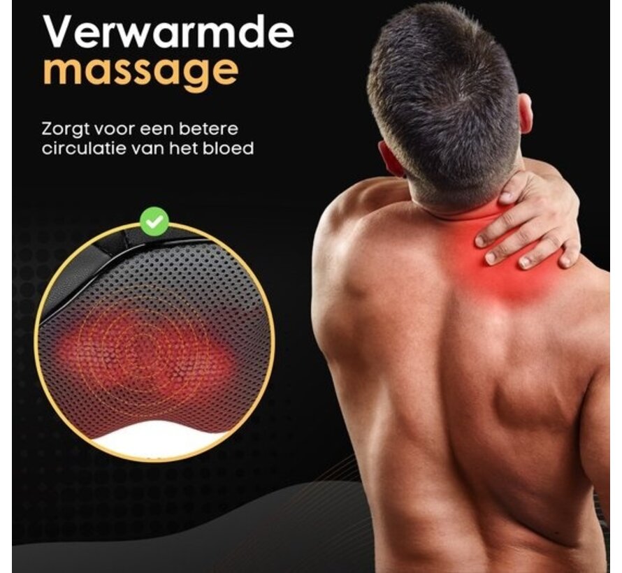 Coussin de massage Revolt - 120 minutes sans fil - Appareil de massage électrique pour le cou - Cou et épaules - Infrarouge