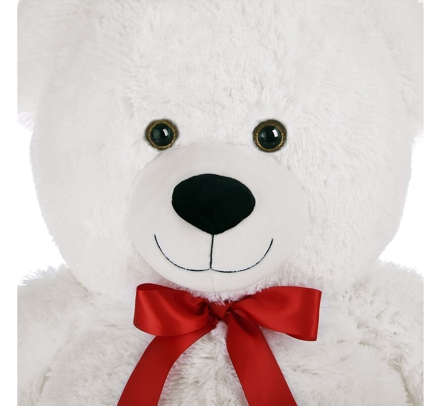 Peluche Ourson XL blanc avec coussin en forme de coeur