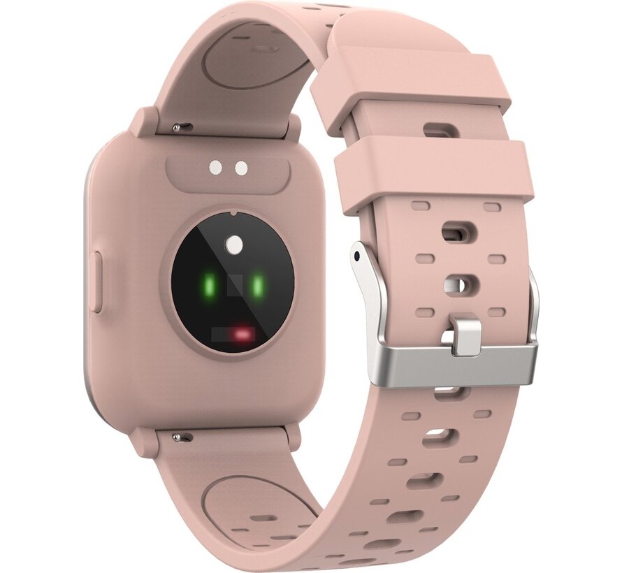Montre intelligente - Denver - Smartwatch - Bouton facile à retourner - Podomètre - Appels/SMS - TUYA app - Suivi de l'activité du sommeil - Moniteur de tension artérielle et de fréquence cardiaque, Mode sport - IP68 - SW164 - Rose