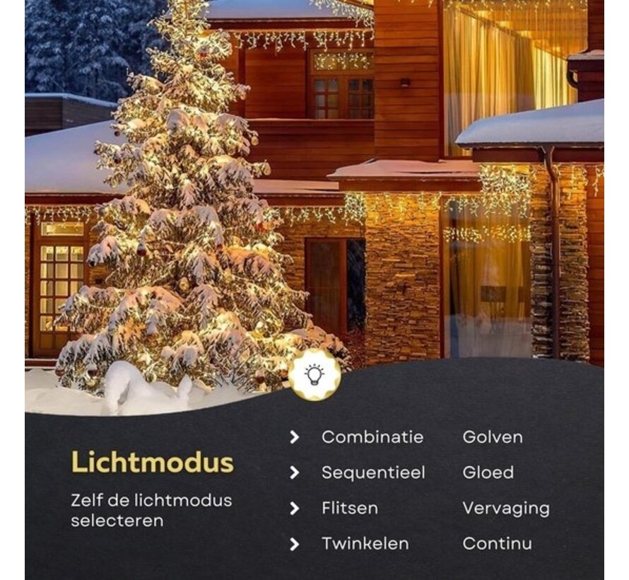 Giftmas Icicle Christmas Lights - Lumières de Noël d'extérieur - 120 LEDs - 4m - Reliable jusqu'à 12m - Pour l'intérieur et l'extérieur
