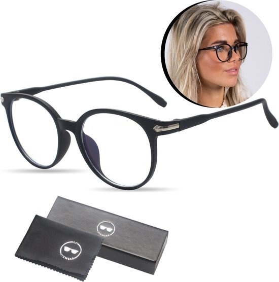 LC Eyewear Lunettes d'ordinateur - Lunettes à lumière bleue - Lunettes d'affichage - Unisexe - Noir mat