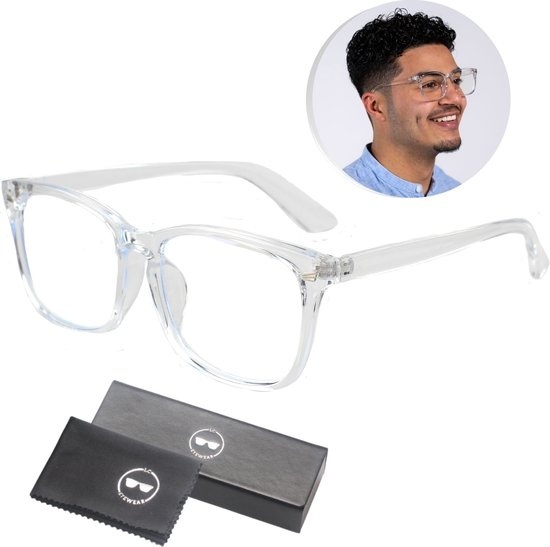 LC Eyewear Lunettes d'ordinateur - Filtre de lumière bleue - pour les écrans - Lunettes d'affichage - Design - Unisexe - Transparent