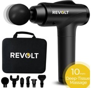 Revolt Revolt - Pistolet de massage - 30 vitesses différentes - 6 accessoires - étui de rangement de luxe - Tissu profond - Pour la récupération musculaire et les blessures - Amplitude élevée