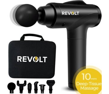 Revolt Revolt - Pistolet de massage - 30 vitesses différentes - 6 accessoires - étui de rangement de luxe - Tissu profond - Pour la récupération musculaire et les blessures - Amplitude élevée