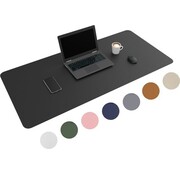 Wurk WURK Tapis de bureau professionnel en cuir synthétique - Organisateur de bureau - Accessoires de bureau - Tapis de souris XXL - Avec clip de câble - 120x60 - Noir