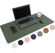 Wurk WURK Tapis de bureau professionnel en cuir synthétique - Organisateur de bureau - Accessoires de bureau - Tapis de souris XXL - Avec clip de câble - 80x40 - Vert