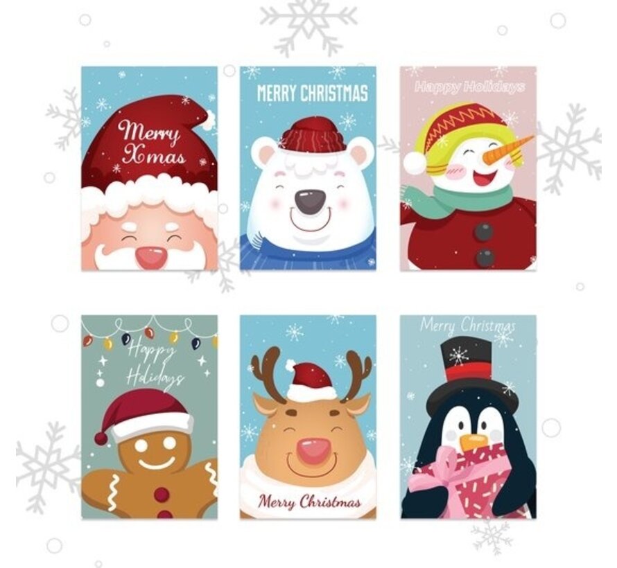 Giftmas Cartes de Noël - Cartes de vœux - 36 pièces - Avec enveloppes et autocollants - 10x15cm