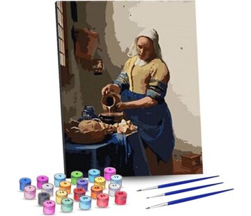 Rubye® Rubye® Painting By Number Adults - The Milkmaid - Pinceaux inclus - Canvas Painting canvas - Colours by Number - 40x50cm
