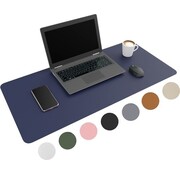 Wurk WURK Tapis de bureau professionnel en cuir synthétique - Organisateur de bureau - Accessoires de bureau - Tapis de souris XXL- Inclut un clip de câble - 80x40 - Bleu