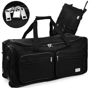 Monzana Sac de sport Monzana - Sac de voyage - Sac de bagages - 85L - Noir - sac à 4 roulettes