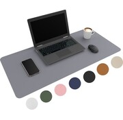 Wurk WURK Tapis de bureau professionnel en cuir synthétique - Organiseur de bureau - Accessoires de bureau - Tapis de souris XXL - Avec clip de câble - 80x40 - Gris